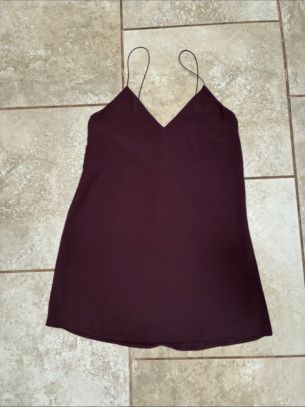 Tobi Burgundy V-Neck Spaghetti Strap Slip